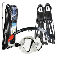 NEW LAND & SEA WHITSUNDAY MASK, SNORKEL & FLIPPER SET - TWIN LENS DESIGN