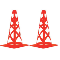 HART COLLAPSIBLE SAFETY CONES 2 PACK - EXTREMELY FLEXIBLE FOR ADDED SAFETY