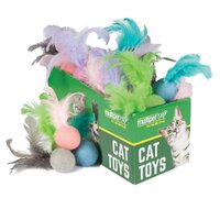 Multipet Felt Ball w/ Feather PDQ Cat Toy Assorted 30 Pack