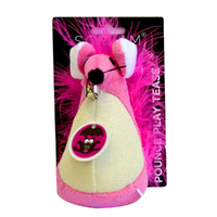 Scream Fatty Mouse Interactive Play Cat Toy Loud Pink 13cm