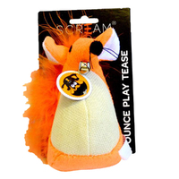 Scream Fatty Mouse Interactive Play Cat Toy Loud Orange 13cm