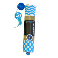 Scream Cardboard Roller Scratch Play Cat Toy Loud Blue 24cm