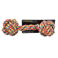 Scream Rope Fist Dumbbell Interactive Pet Dog Toy Multicolour Medium