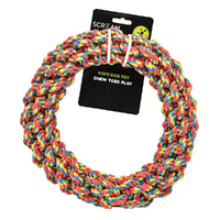 Scream Rope Wreath Interactive Pet Dog Chew Toy Multicolour 25cm