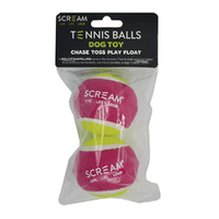 Scream Tennis Ball Dog Toy Loud Green & Pink 2 Pack
