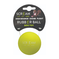 Scream Rubber Ball High Bounce Dog Toy Loud Green 6cm