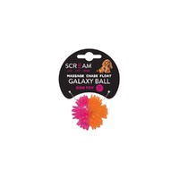 Scream Galaxy Ball Interactive Dog Toy Small Loud Pink/Orange
