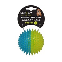 Scream Galaxy Ball Interactive Dog Toy Medium Loud Green/Blue