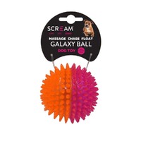 Scream Galaxy Ball Interactive Dog Toy Medium Loud Pink/Orange