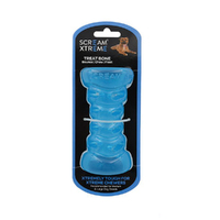 Scream Xtreme Treat Bone Treat Dispensing Dog Toy Loud Blue Medium/Large 13cm