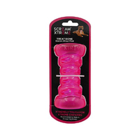 Scream Xtreme Treat Bone Treat Dispensing Dog Toy Loud Pink Medium/Large 13cm