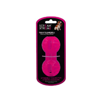Scream Xtreme Treat Dumbbell Treat Dispensing Dog Toy Loud Pink Small 11.5cm
