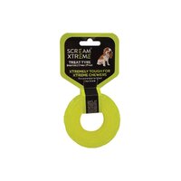 Scream Xtreme Treat Tyre Dog Chew Toy Loud Green Small