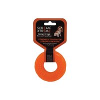 Scream Xtreme Treat Tyre Dog Chew Toy Loud Orange Small