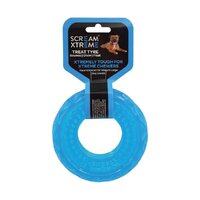 Scream Xtreme Treat Tyre Dog Chew Toy Loud Blue Medium/Large