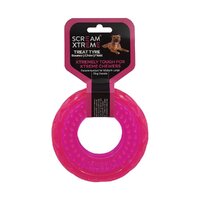 Scream Xtreme Treat Tyre Dog Chew Toy Loud Pink Medium/Large