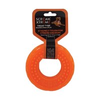 Scream Xtreme Treat Tyre Dog Chew Toy Loud Orange Medium/Large