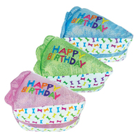 Multipet Birthday Cake Plush Pet Dog Squeaker Toy Assorted 15.2cm