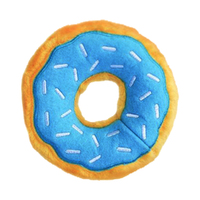 Zippy Paws Donutz Blueberry Plush Dog Squeaker Toy Mini 12.5 x 4cm