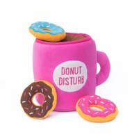 Zippy Paws Zippy Burrow Coffee & Donutz Plush Dog Squeaker Toy 15 x 20cm