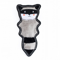 Zippy Paws Z-Stitch Skinny Peltz Raccoon Plush Dog Toy 31.5 x 15cm