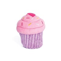 Zippy Paws Cupcake Pink Plush Dog Squeaker Toy 14 x 10cm