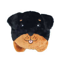 Zippy Paws Squeakie Buns Rottweiler Interactive Plush Pet Dog Squeaker Toy