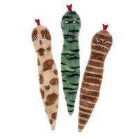 Zippy Paws Skinny Peltz Desert Snake Plush Pet Dog Squeaker Toy