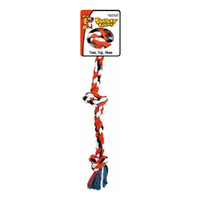 Flossy Chews Three Knot Tug Dog Chew Toy Assorted Mini 25cm