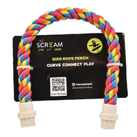 Scream Bird Rope Perch Sturdy Cotton Bird Toy Multicolour Small
