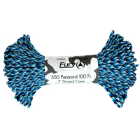 Fury Paracord 7 Strand Core Utility Cord 30m Neon Blue Snake (99362)