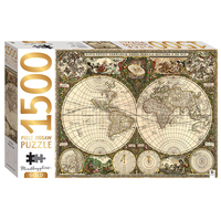 Vintage World Map Gold Jigsaw Puzzles 1500 Pieces (ABW000295)