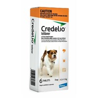 Credelio Ticks & Fleas Treatment Chewable Tablets for Dogs 5.5-11kg 6 Pack