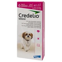 Credelio Ticks & Fleas Treatment Chewable Tablets for Dogs 2.5-5.5kg 6 Pack