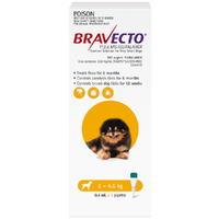 Bravecto Dog 6 Month Spot On Tick & Flea Treatment 2-4.5kg Extra Small Yellow