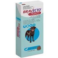 Bravecto Dog 1 Month Chew Tick & Flea Treatment 20-40kg Large Blue