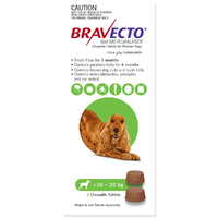 Bravecto Dog 6 Month Chew Tick & Flea Treatment 10-20kg Medium Green