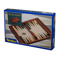 Philos Backgammon Set with Folding Wooden Case Classic Game 14 Inch (BAK1116)