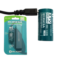 Olight RCR123A Battery w/ Micro USB Port & Cable (BAT-ORBC-163C06)