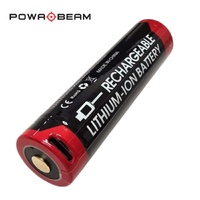 Powa Beam 18650 USB-C Rechargeable Torch Battery 3400mAh (BAT-RC34)