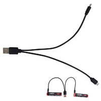 Powa Beam Dual USB Battery Charging Cable for Rechargeable Batteries (BAT-RCC)