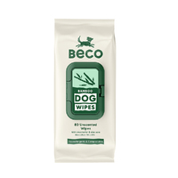 Beco Bamboo Hypoallergenic & Compostable Dog Wipes Unscented 80 Pack