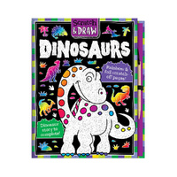 BMS Scratch & Draw Dinosaurs Kids Art Book Hardcover (BMS007185)