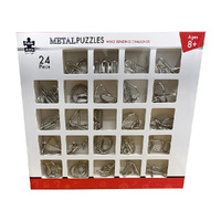 Puzzle Master Metal Puzzles Mind Bending Challenge 24 Pack (BMS017433)