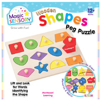 Magic Sensory Wooden Shapes Interactive Peg Puzzle for Ages 12+