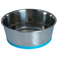Rogz Slurp Stainless Steel Non-Skid Dog Bowl Blue Medium