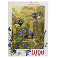 Red-Winged Fairy Wrens by Shirley Barber Jigsaw Puzzle 1000 Pieces