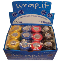 Wrap It Cohesive Non-Woven Bandages 12 Rolls 10cm x 4.5m