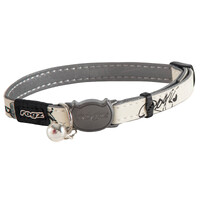 Rogz Glowcat Safeloc Polyester Cat Collar Black Cat 11mm