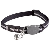 Rogz Alleycat Adjustable Safeloc Cat Collar Black 11mm